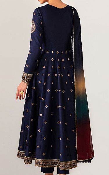 Zarif Dark Blue Lawn Suit | Pakistani Lawn Dress in USA- Image 2