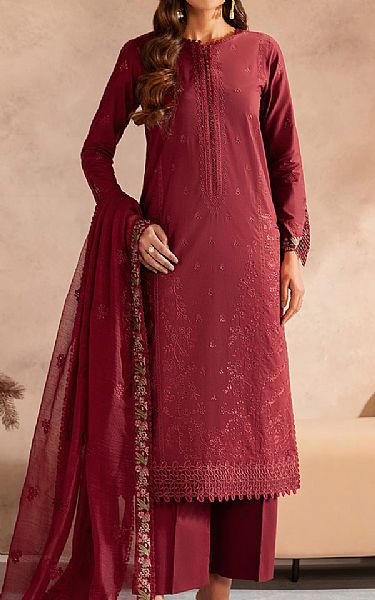 Zarif Wine Lawn Suit | Pakistani Lawn Dress in USA- Image 1