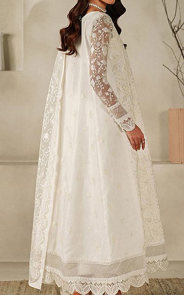 Zarif White Organza Suit | Pakistani Embroidered Chiffon Dresses USA- Image 2