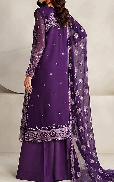 Zarif Purple Chiffon Suit | Pakistani Embroidered Chiffon Dresses USA- Image 2