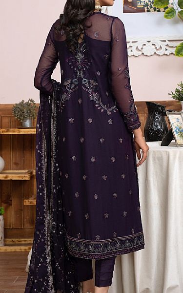 Zarif Indigo Chiffon Suit | Pakistani Embroidered Chiffon Dresses- Image 2