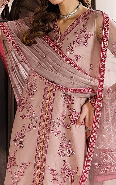 Zarif Oriental Pink Net Suit | Pakistani Embroidered Chiffon Dresses USA- Image 3