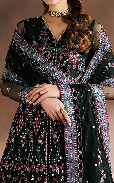Zarif Gable Green Net Suit | Pakistani Embroidered Chiffon Dresses USA- Image 3