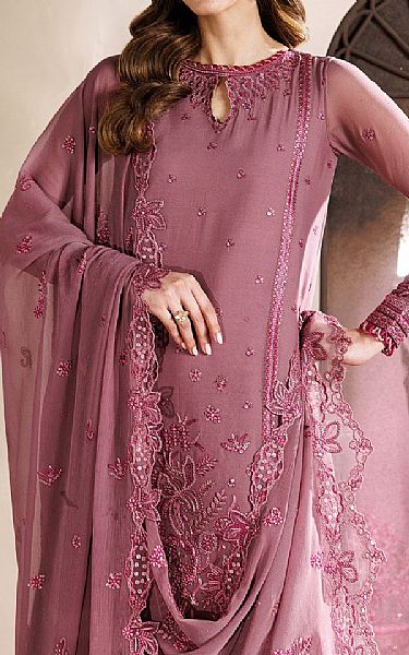 Zarif Dusty Pink Chiffon Suit | Pakistani Embroidered Chiffon Dresses USA- Image 3