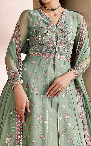 Zarif Sage Green Chiffon Suit | Pakistani Embroidered Chiffon Dresses USA- Image 3