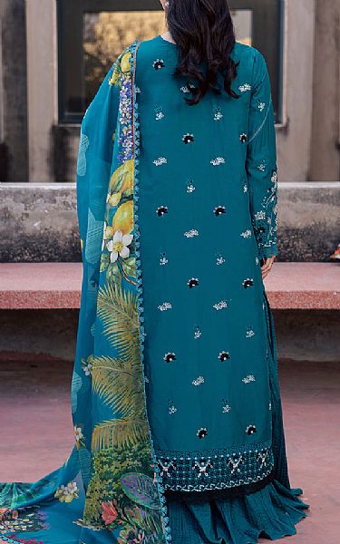 Zarposh Teal Lawn Suit | Pakistani Lawn Dress in USA- Image 2