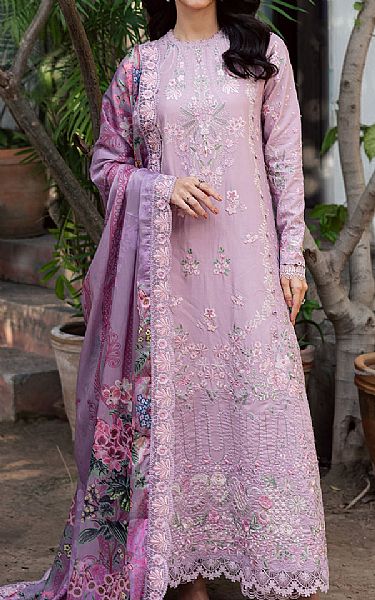Zarposh Lavender Lawn Suit | Pakistani Lawn Dress in USA- Image 1