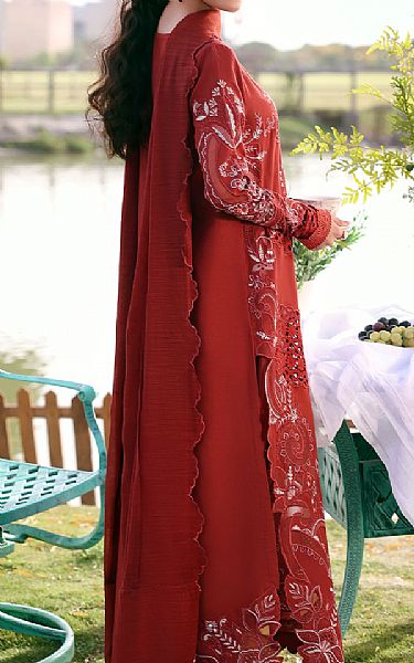 Zarposh Maroon Lawn Suit | Pakistani Lawn Dress in USA- Image 2