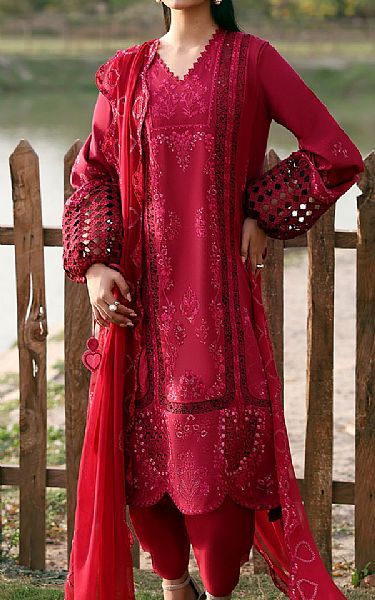 Zarposh Hot Pink Lawn Suit | Pakistani Lawn Dress in USA- Image 1