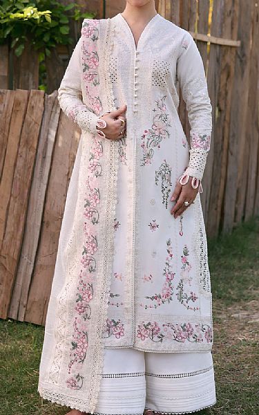 Zarposh Off-white Lawn Suit | Pakistani Lawn Dress in USA- Image 1