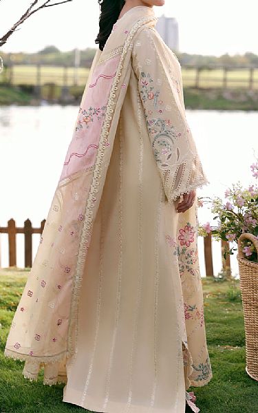 Zarposh Ivory/Pink Lawn Suit | Pakistani Lawn Dress in USA- Image 2