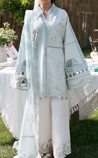 Zarposh Sky Blue Lawn Suit | Pakistani Lawn Dress in USA- Image 1