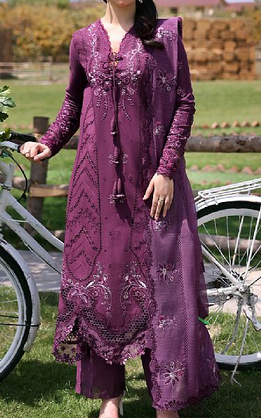 Zarposh Purple Lawn Suit | Pakistani Lawn Dress in USA- Image 1