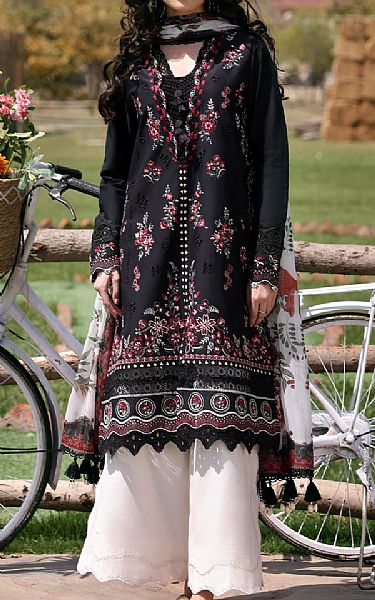 Zarposh Black Lawn Suit | Pakistani Lawn Dress in USA- Image 1