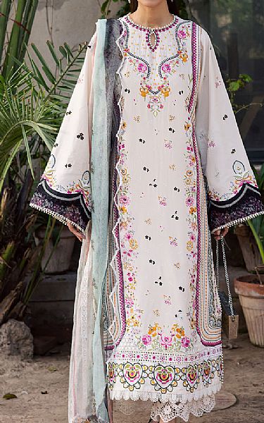 Zarposh Off-white Lawn Suit | Pakistani Lawn Dress in USA- Image 1