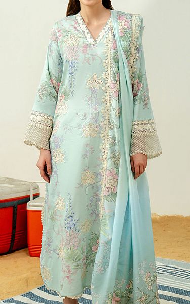 Zarposh Turquoise Lawn Suit | Pakistani Lawn Dress in USA- Image 1