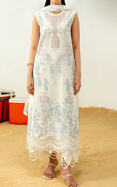 Zarposh Off-white Lawn Suit | Pakistani Lawn Dress in USA- Image 1