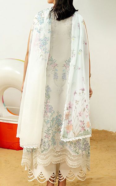 Zarposh Off-white Lawn Suit | Pakistani Lawn Dress in USA- Image 2
