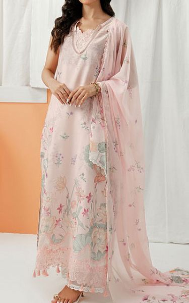 Zarposh Baby Pink Lawn Suit | Pakistani Lawn Dress in USA- Image 1