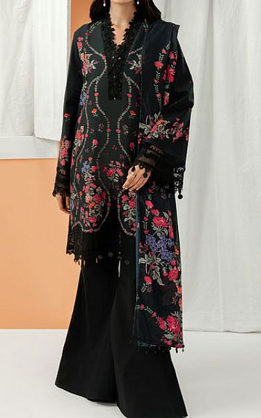 Zarposh Black Lawn Suit | Pakistani Lawn Dress in USA- Image 1