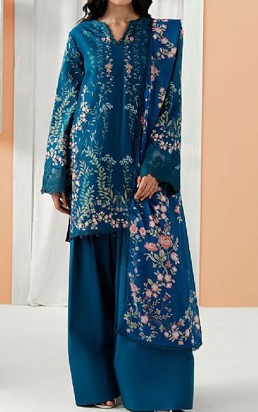 Zarposh Zinc Blue Lawn Suit | Pakistani Lawn Dress in USA- Image 1