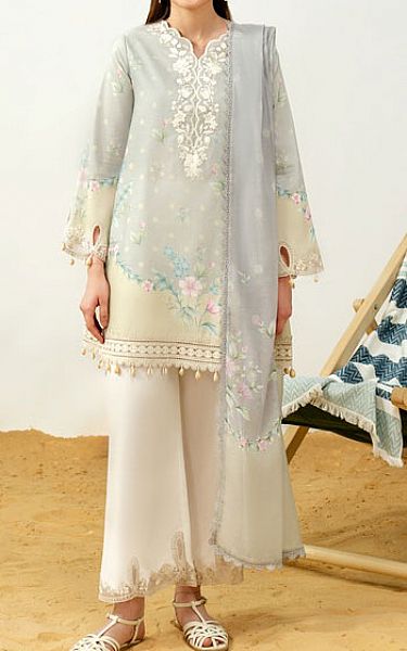 Zarposh Grey Lawn Suit | Pakistani Lawn Dress in USA- Image 1