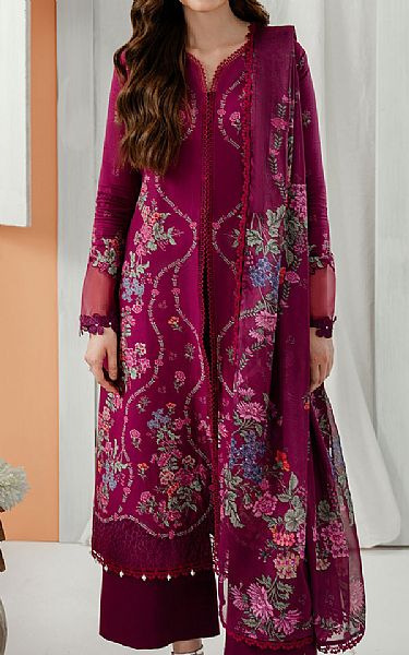 Zarposh Plum Lawn Suit | Pakistani Lawn Dress in USA- Image 1