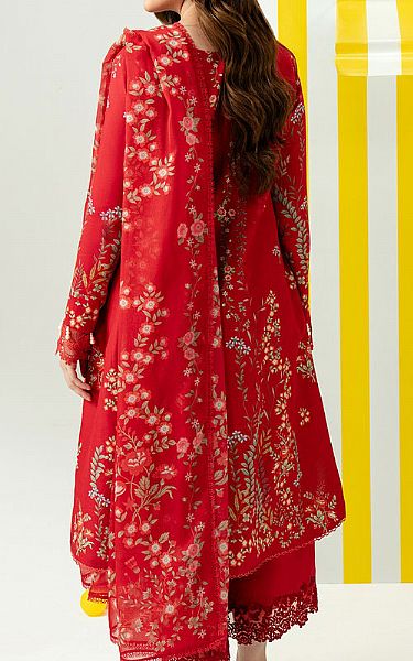 Zarposh Red Lawn Suit | Pakistani Lawn Dress in USA- Image 2
