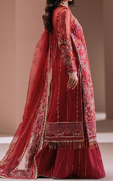 Zarposh Fuchsia Pink Organza Suit | Pakistani Embroidered Chiffon Dresses USA- Image 2