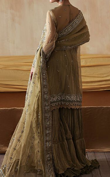 Zarposh Green Organza Suit | Pakistani Embroidered Chiffon Dresses USA- Image 2