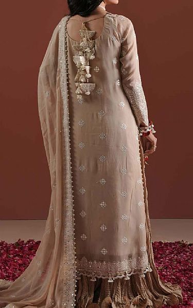 Zarqash Beige Chiffon Suit | Pakistani Embroidered Chiffon Dresses USA- Image 2