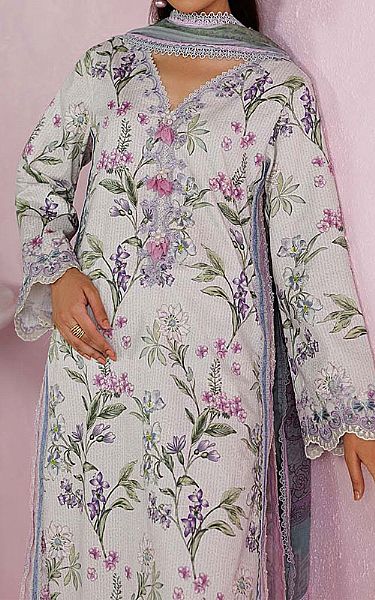 Zarqash Light Grey Lawn Suit | Pakistani Lawn Dress in USA- Image 2