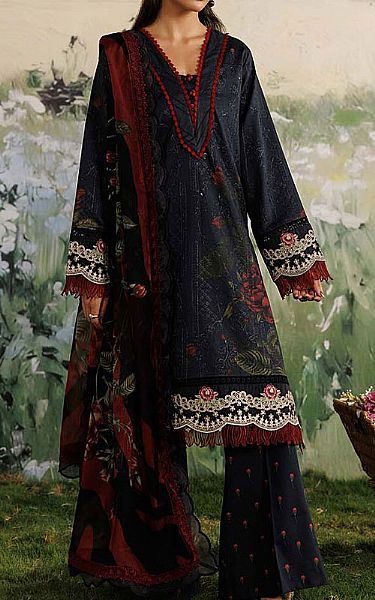 Zarqash Black Lawn Suit | Pakistani Lawn Dress in USA- Image 1