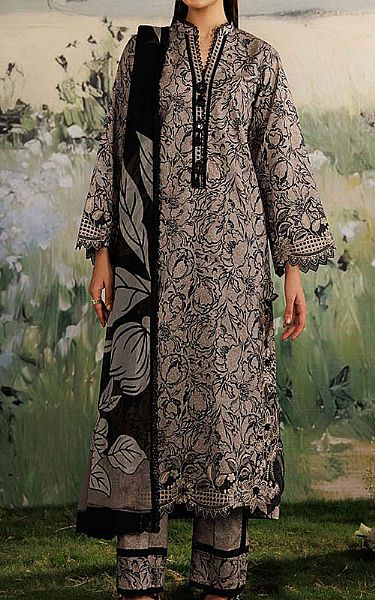 Zarqash Grey/Black Lawn Suit | Pakistani Lawn Dress in USA- Image 1
