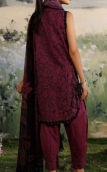 Zarqash Plum Lawn Suit | Pakistani Lawn Dress in USA- Image 2