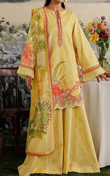 Zarqash Yellow Lawn Suit | Pakistani Lawn Dress in USA- Image 1