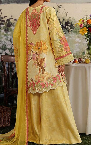 Zarqash Yellow Lawn Suit | Pakistani Lawn Dress in USA- Image 2