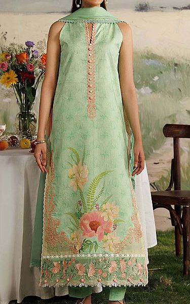 Zarqash Light Green Lawn Suit | Pakistani Lawn Dress in USA- Image 1