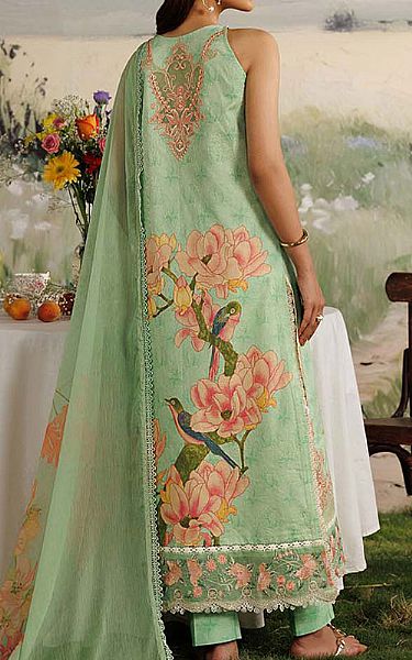 Zarqash Light Green Lawn Suit | Pakistani Lawn Dress in USA- Image 2
