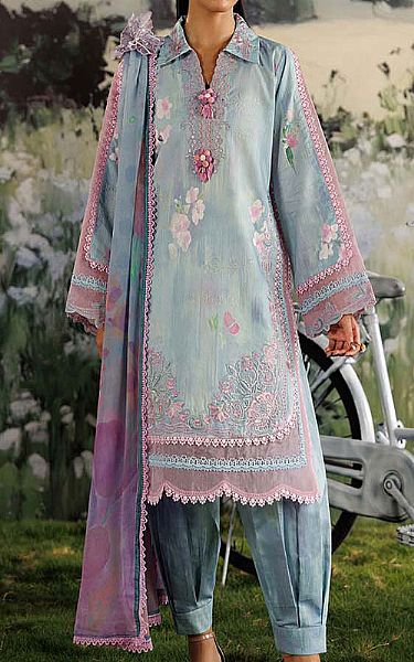 Zarqash Baby Blue Lawn Suit | Pakistani Lawn Dress in USA- Image 1