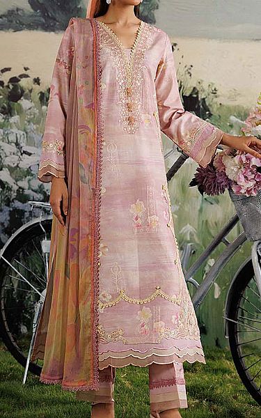 Zarqash Pink Lawn Suit | Pakistani Lawn Dress in USA- Image 1