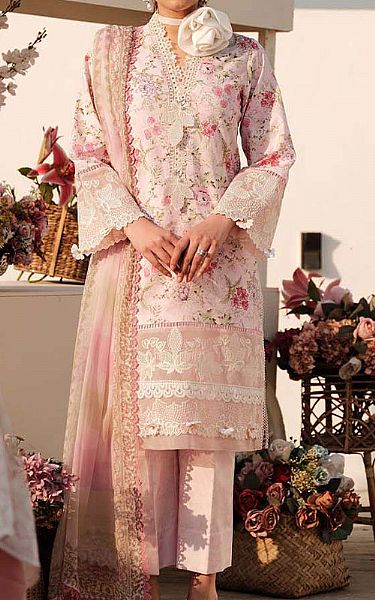 Zarqash Rose Pink Lawn Suit | Pakistani Lawn Suits- Image 1