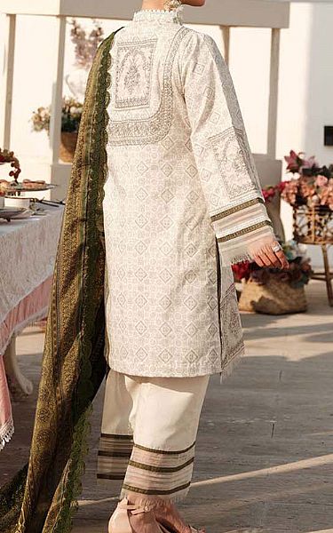 Zarqash Ivory Lawn Suit | Pakistani Lawn Suits- Image 2