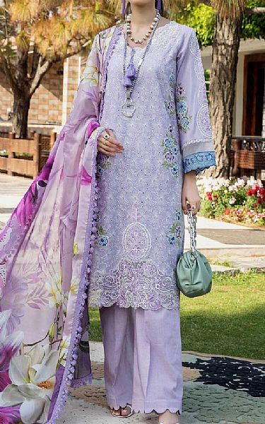 Zebaish Lavender Lawn Suit | Pakistani Dresses in USA- Image 1