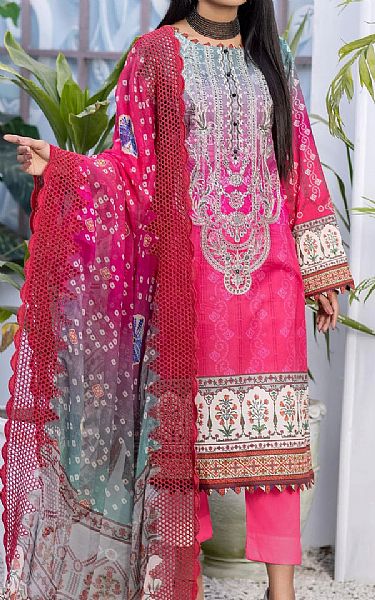Zebaish Hot Pink Lawn Suit (2 Pcs) | Pakistani Dresses in USA- Image 1