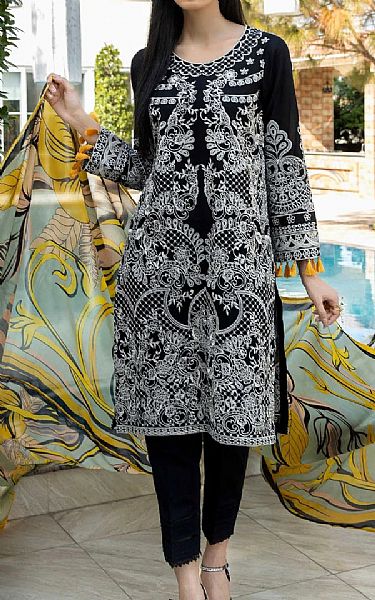 Zebaish Black Lawn Suit | Pakistani Dresses in USA- Image 1