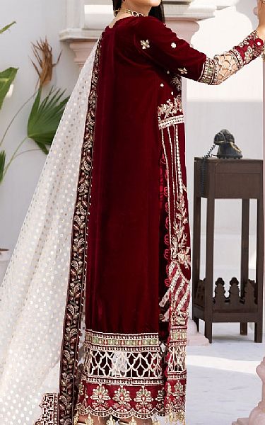 Zebtan Maroon Velvet Suit | Pakistani Winter Dresses in USA- Image 2
