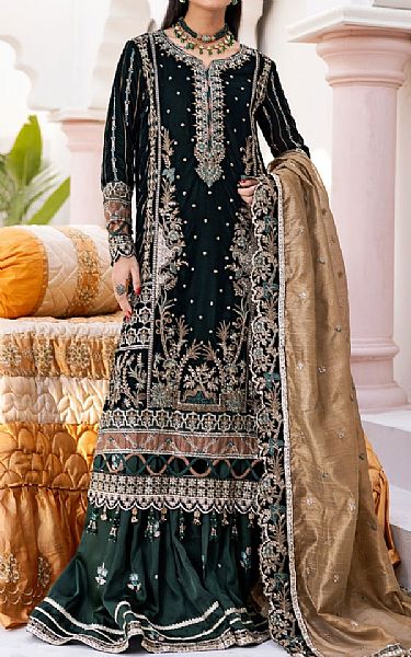 Zebtan Green Velvet Suit | Pakistani Winter Dresses in USA- Image 1