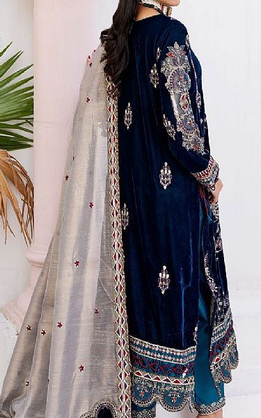 Zebtan Dark Blue Velvet Suit | Pakistani Winter Dresses in USA- Image 2