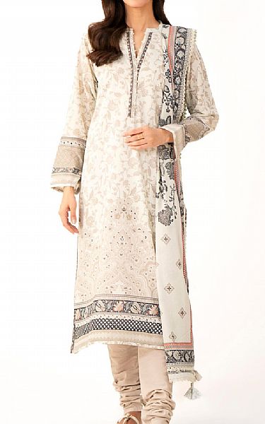 Zeen Beige Lawn Suit | Pakistani Lawn Dress in USA- Image 1